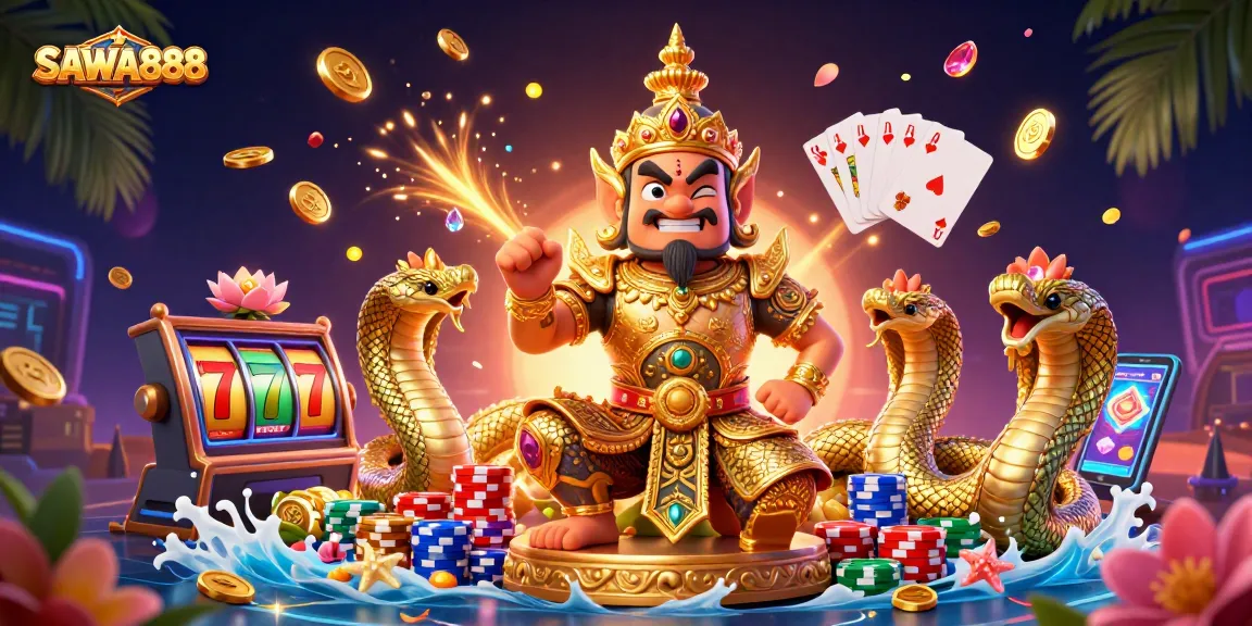 Experience the excitement of SAWA888 with vibrant characters and rich gaming elements.
