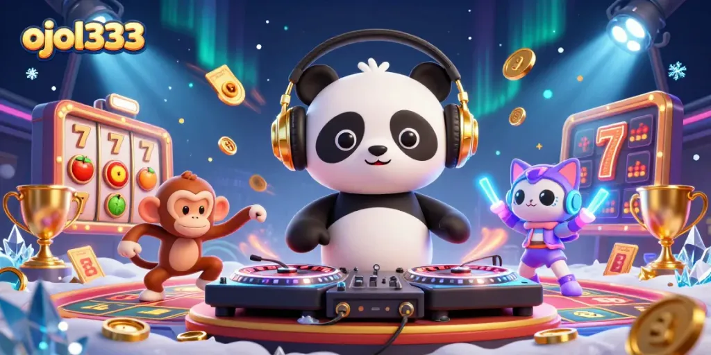 Experience thrilling gameplay with ojol333's dynamic 3D characters and vibrant gaming elements in this lively illustration.