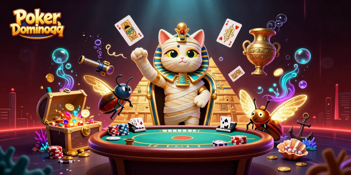 Experience Poker Dominoqq action with our vibrant 3D casino scene showcasing dynamic characters and captivating elements.