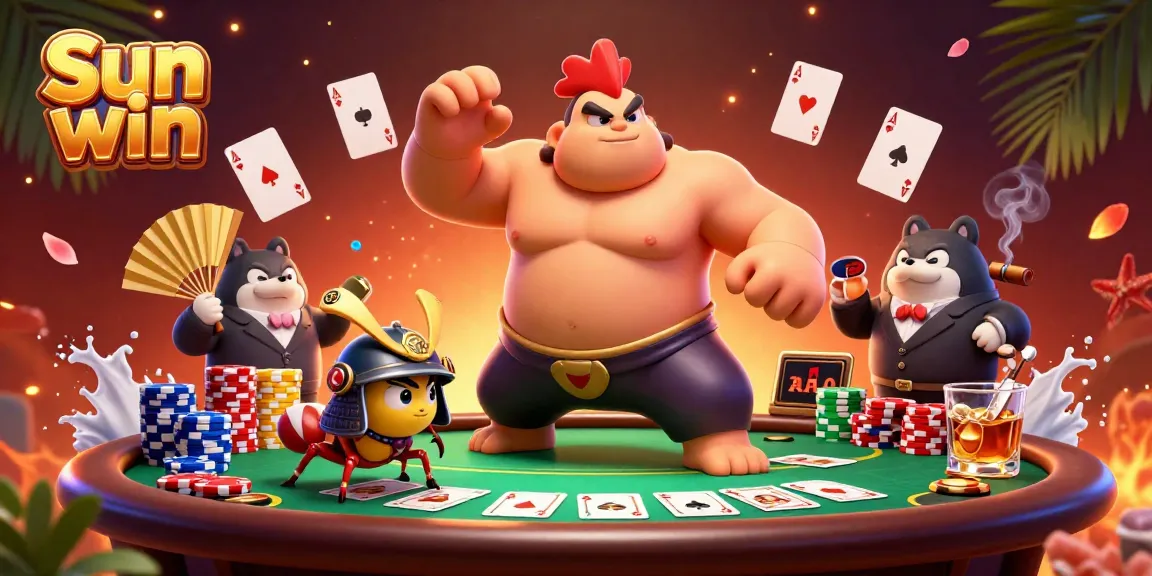 Experience the vibrant action of gambling with Sun win in a colorful 3D casino showdown.