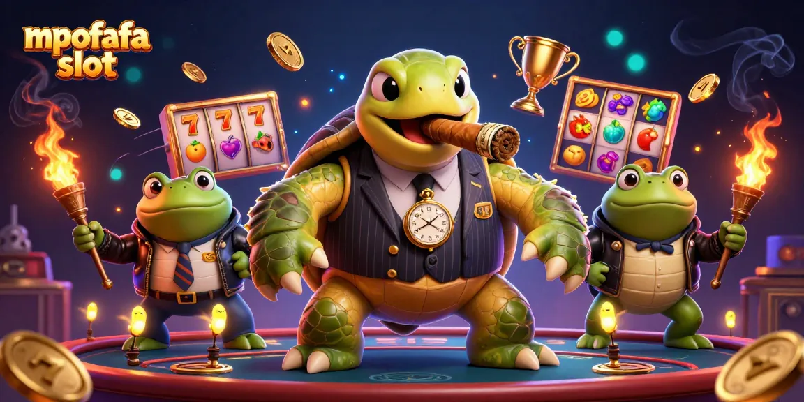 Spin and win big with mpofafa slot featuring dynamic characters and vibrant games in a casino setting.