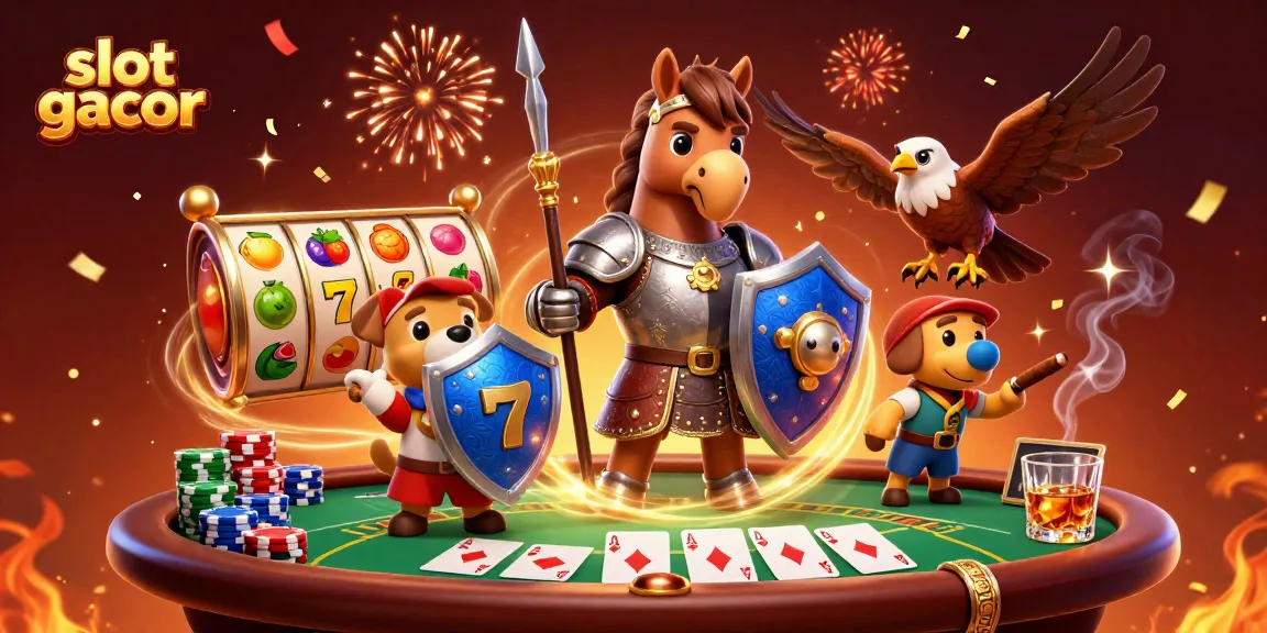Menangkan slot gacor dengan karakter menarik: ksatria, anjing squire, dan falcon di kasino digital.