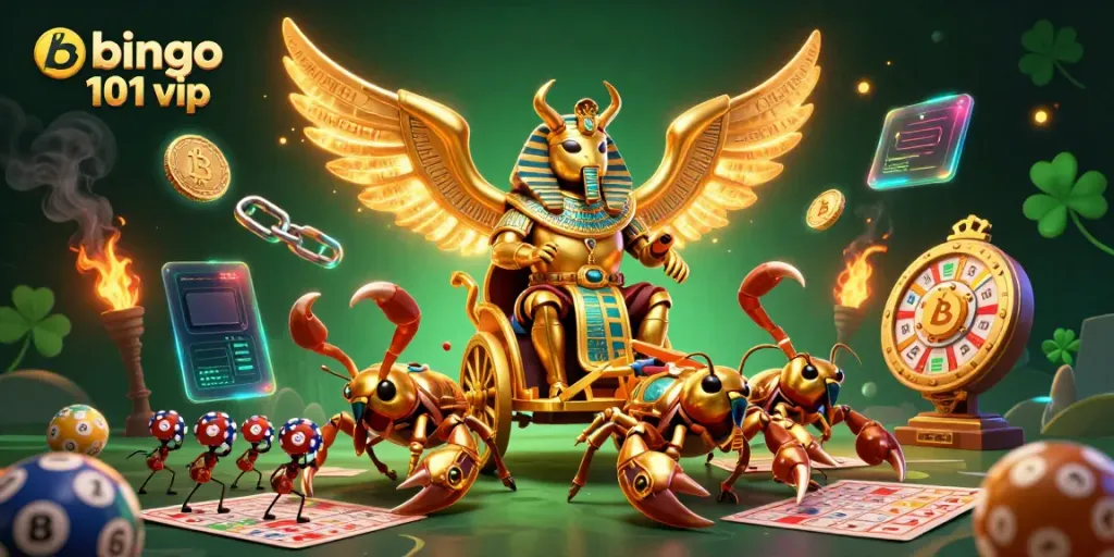 Engage with bingo 101 vip rewards as the colossal beetle leads players through exciting bingo adventures.