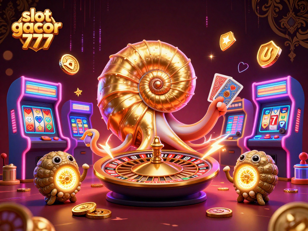 Experience the excitement of slot gacor 777 with this vibrant 3D casino scene showcasing colorful reels and glow!