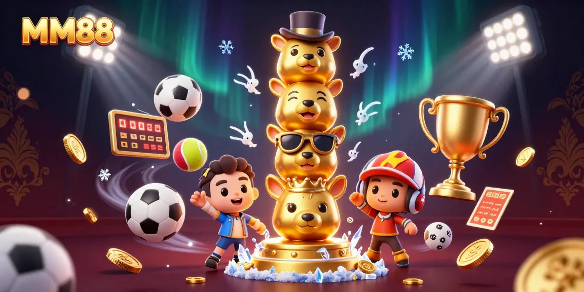 Experience the excitement of MM88 with dynamic sports betting elements in our illustrated scene.