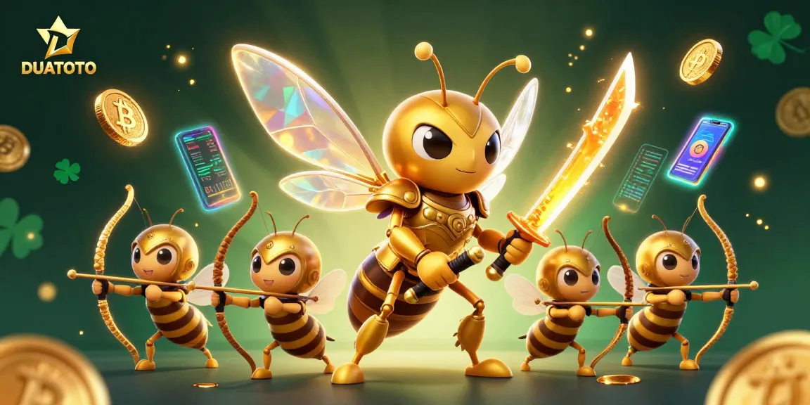 Jelajahi keseruan DUATOTO dengan ratu lebah dan elemen kasino yang memukau.