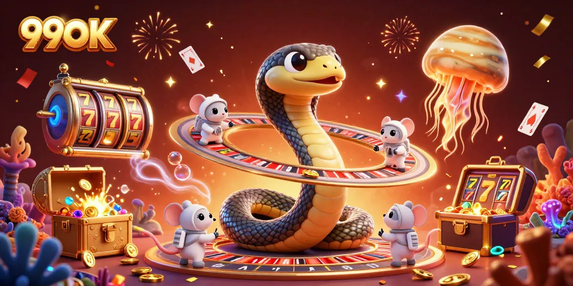 Experience the thrill of betting at 99OK with a vibrant cosmic casino scene filled with excitement and winnings.