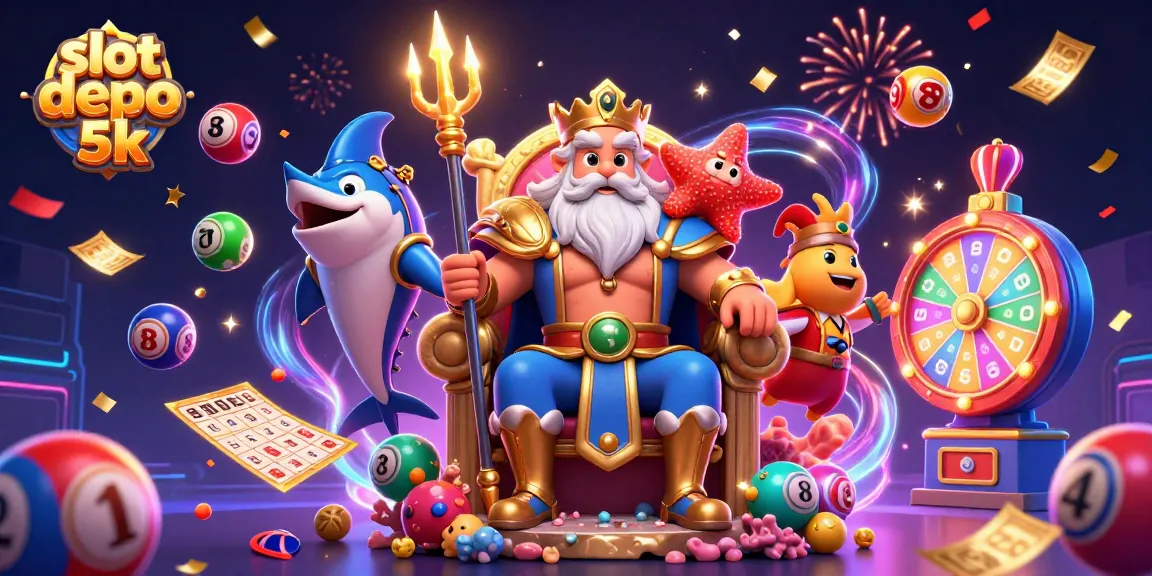 Engage with exciting slot depo 5k games featuring Neptune and vibrant casino elements.