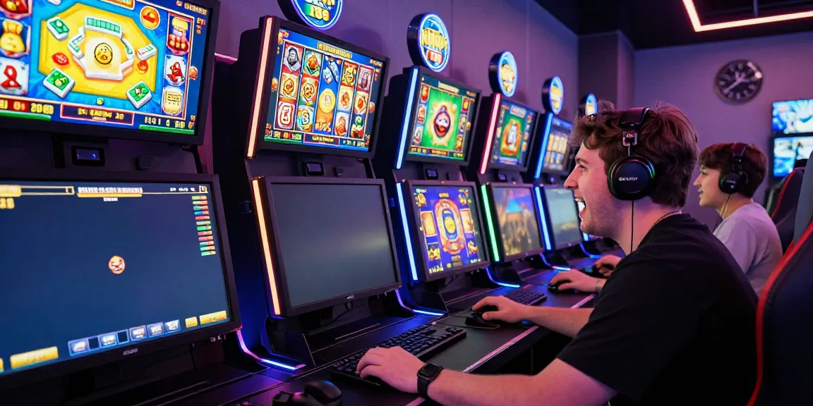 Engaged player enjoying slot games on KING999 platform with vibrant graphics.