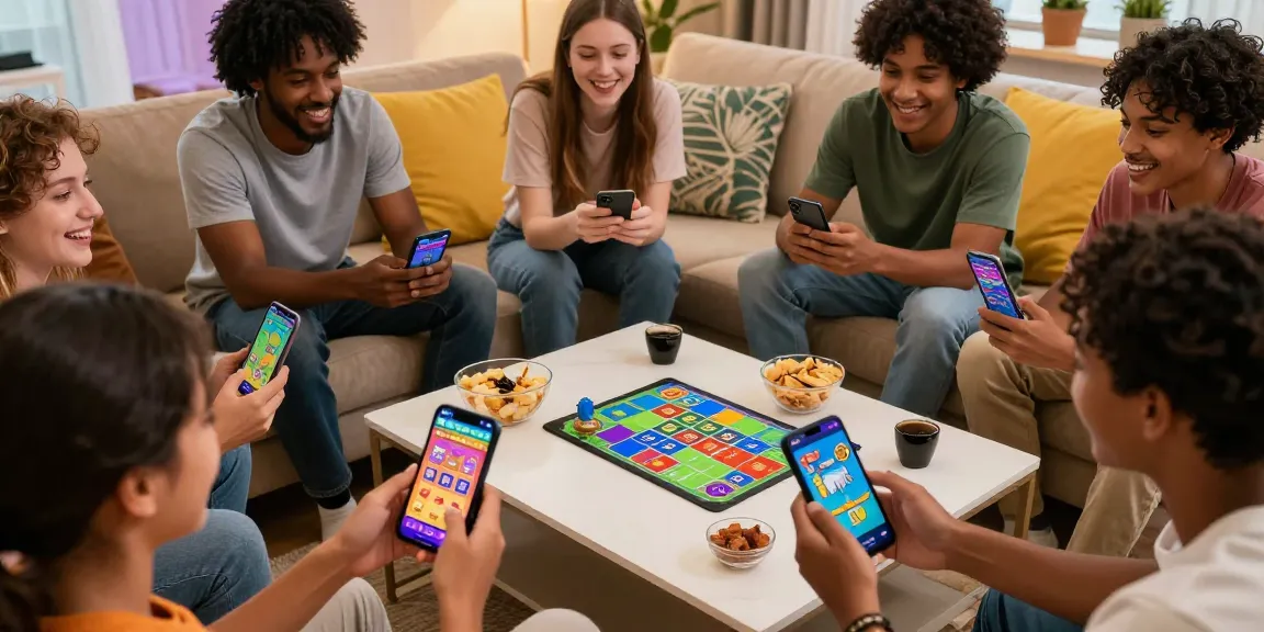 Tiranga Game players enjoying color prediction games on mobile devices in a cozy setting.