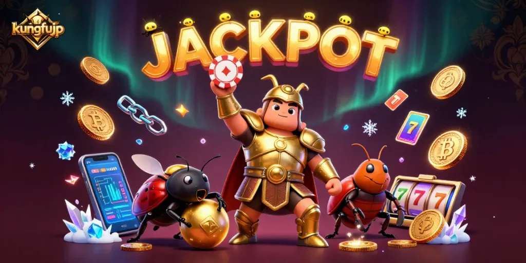 Kungfujp menghadirkan aksi seru dengan karakter digital beetle dan elemen kasino menarik.