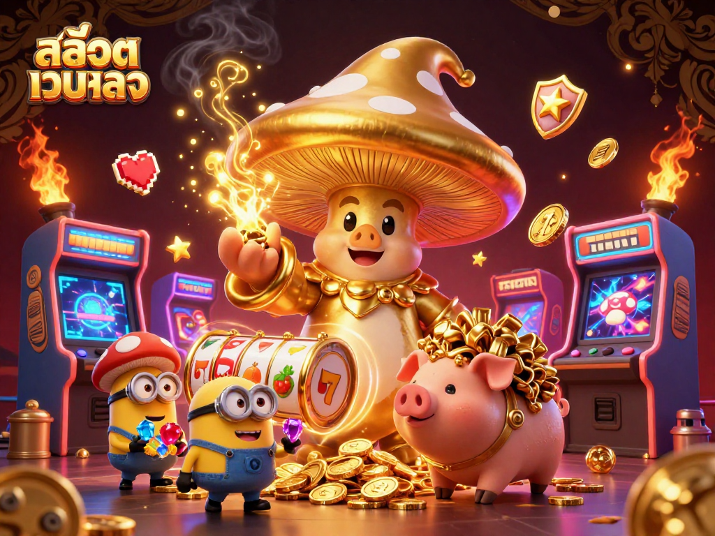 Spin the reels ofสล็อตเว็บตรง while enjoying this lively golden art with magical characters.