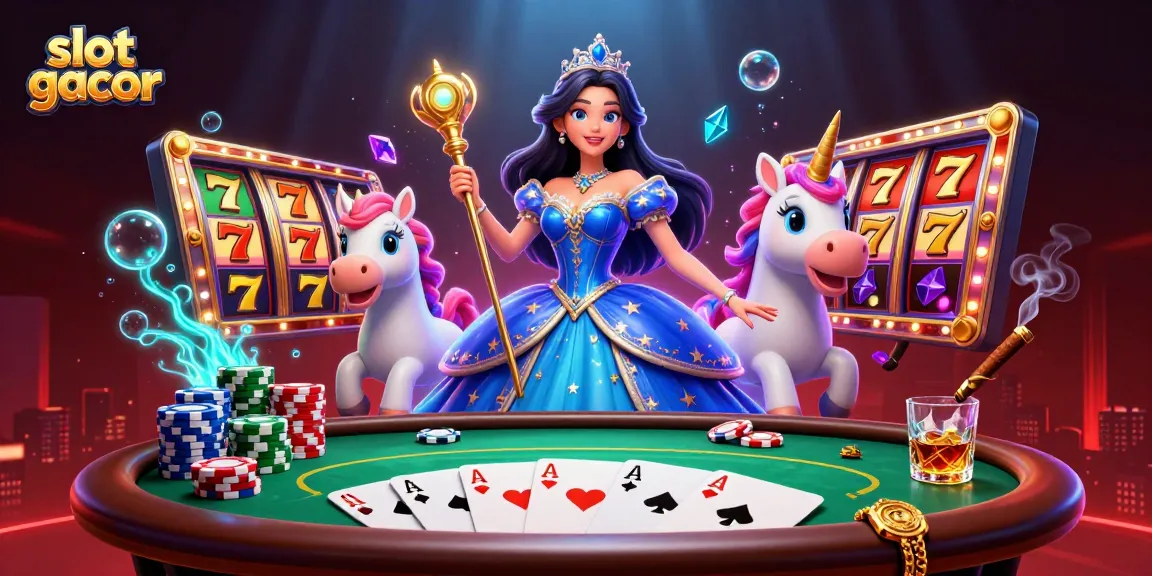Rasakan sensasi slot gacor dengan gulungan slot yang berwarna-warni dan karakter menarik dalam suasana kasino yang dinamis.