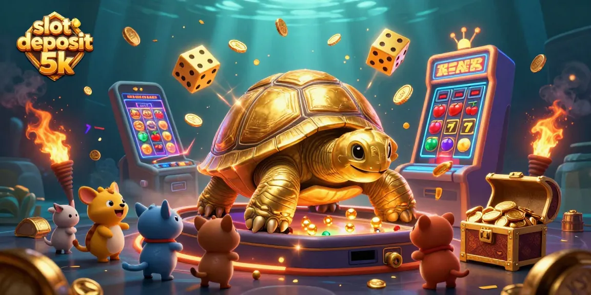 Experience thrilling gameplay with slot deposit 5k, featuring a giant tortoise and a jackpot explosion.