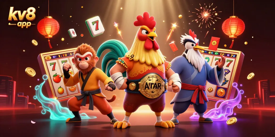 Experience the thrill of gameplay with kv8 app featuring engaging characters and vibrant casino elements.