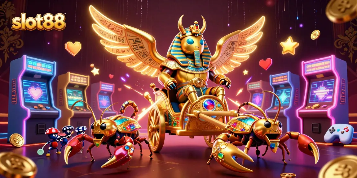 Slot88 menghibur di dunia perjudian dengan ilustrasi kasino megah penuh warna dan elemen permainan menarik.