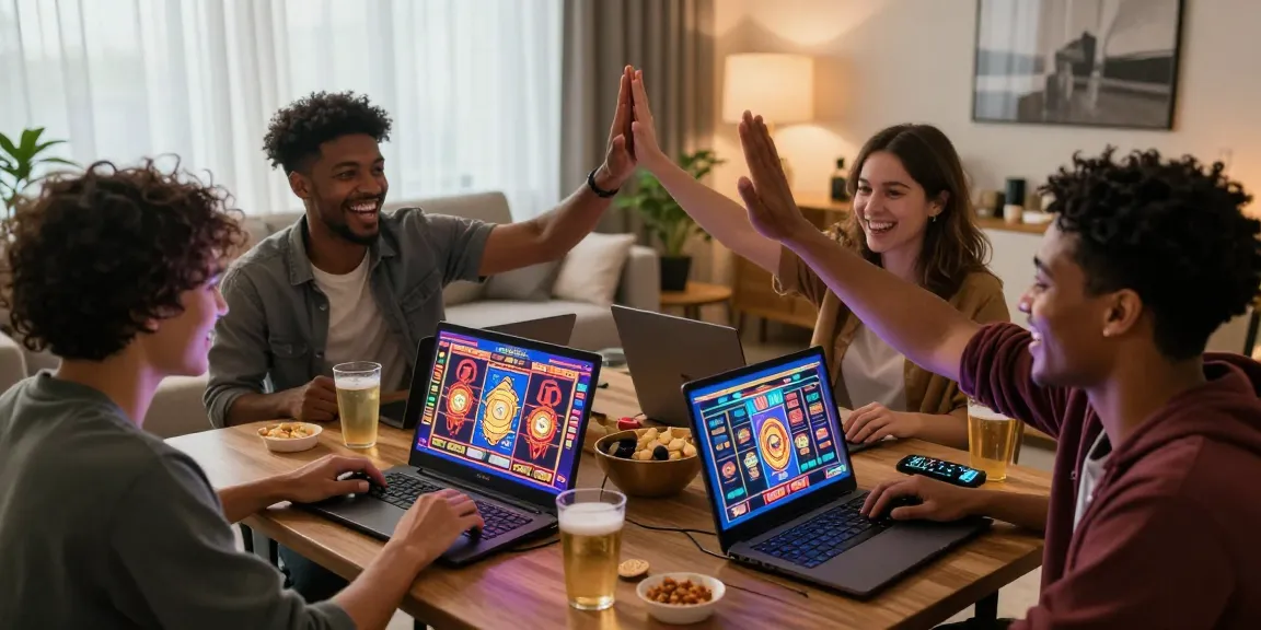 Suasana pemain menikmati pengalaman judi online di fujiwin88 dengan kegembiraan dan interaksi sosial.
