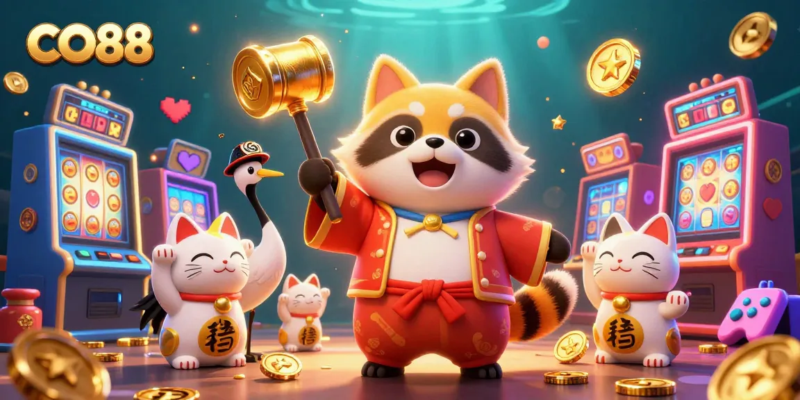 Engage with CO88's exciting slots and colorful characters in a vibrant casino scene.