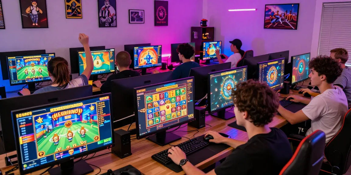 Energi tinggi dari pemain MEGAWIN88 bermain slot online dengan semangat di ruang modern.