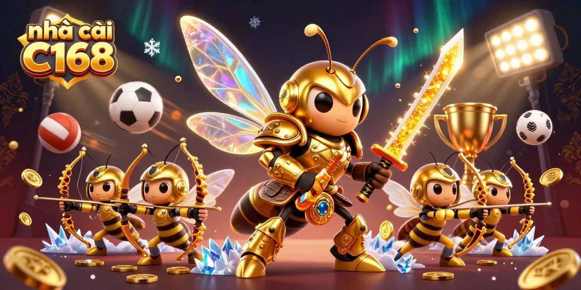 Experience a thrilling scene at nhà cái C168 with a giant golden hornet in action