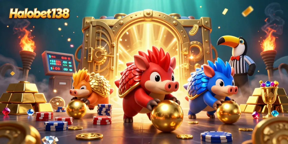Experience thrilling gameplay at Halobet138 with dynamic pangolins rolling through poker chips.