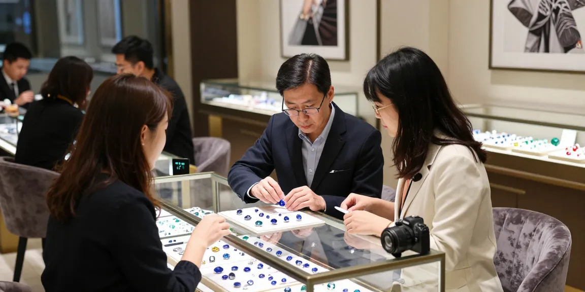 Shop for exquisite gemstones at https://www.mygemspot.com in a luxurious showroom setting